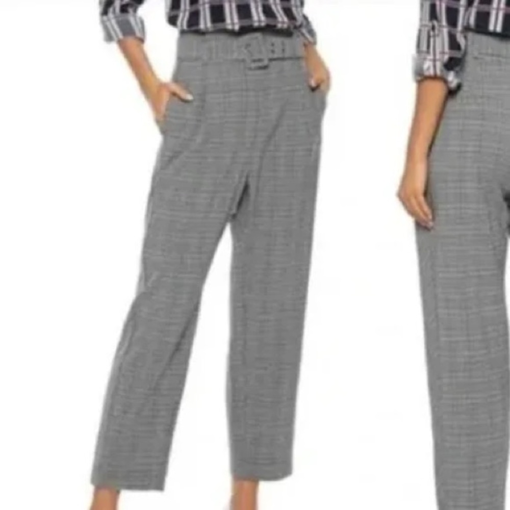 Walter Baker Daniella Plaid Paperbag Trousers Pants High Rise Ankle M